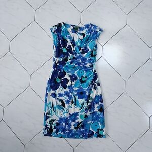 Lauren Ralph Lauren Blue Floral Dress Size 4p